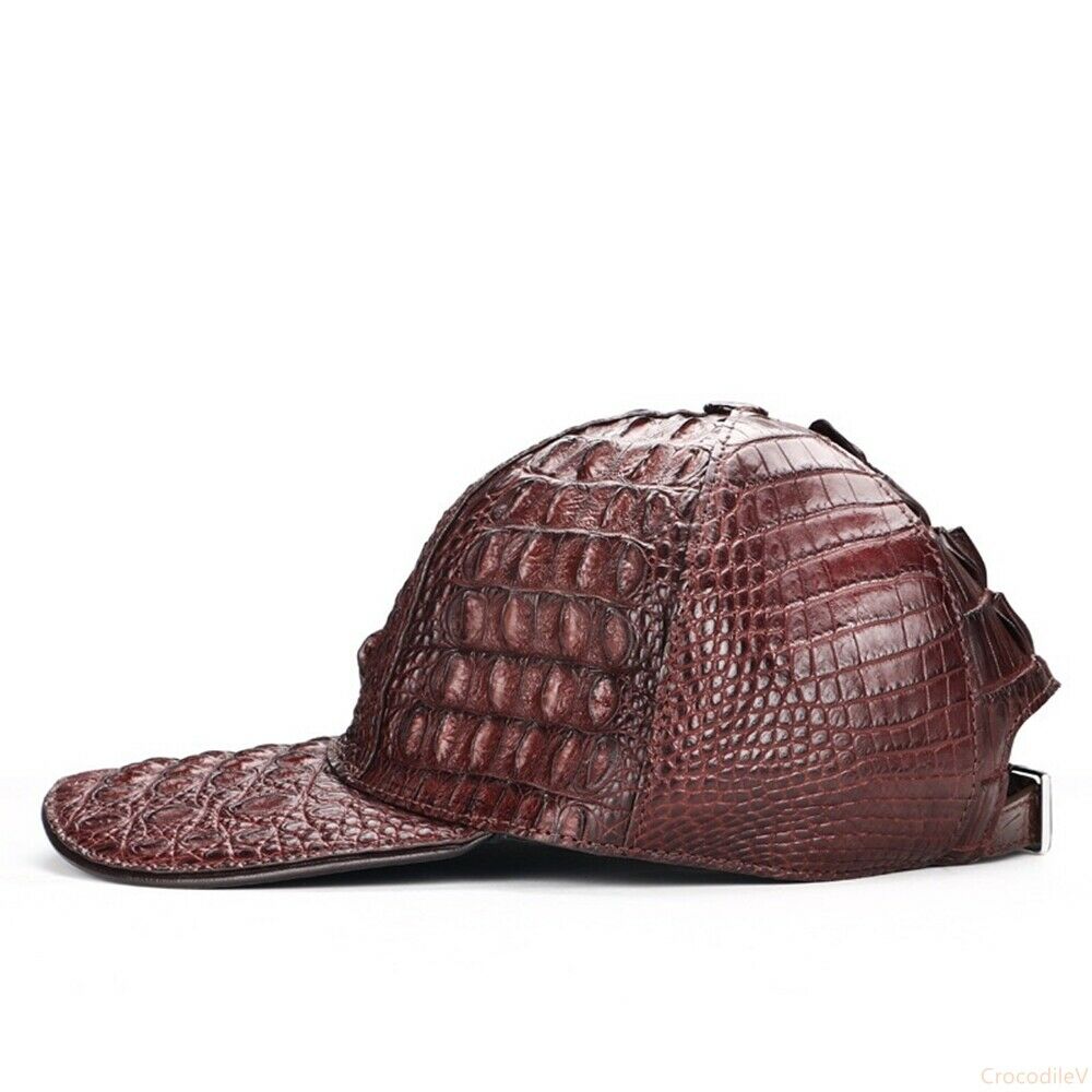 Genuine Crocodile Alligator Skin Unique Baseball Adjustable Hat Cap, Black Brown  | eBay