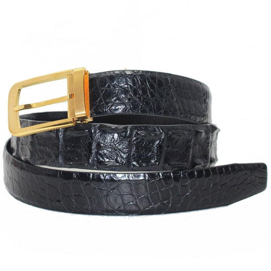 Black Genuine Alligator Crocodile Leather Men's Belt