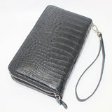 Genuine Crocodile Alligator Leather Zipper Black Clutch Long Wallet (11 Colors)