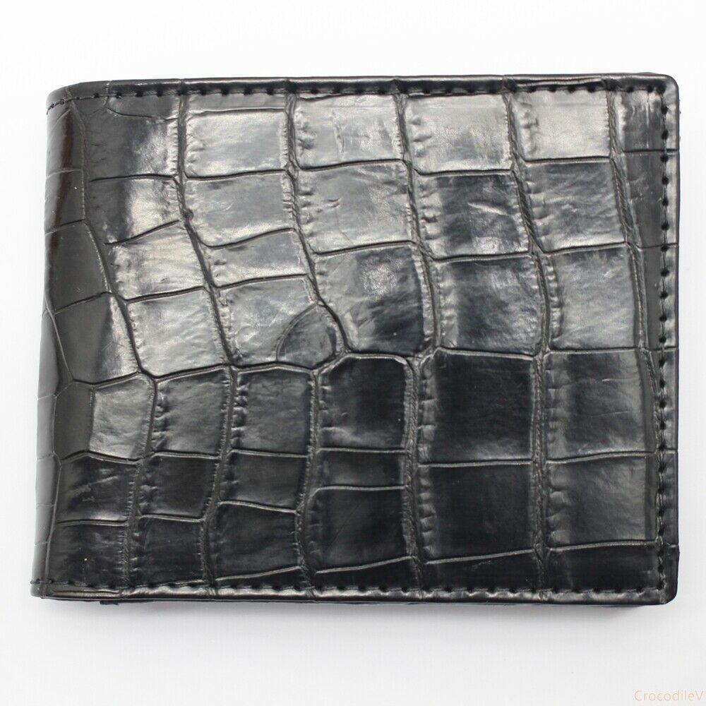Double Side Handmade Genuine Crocodile Leather Skin MEN'S BIFOLD Wallet