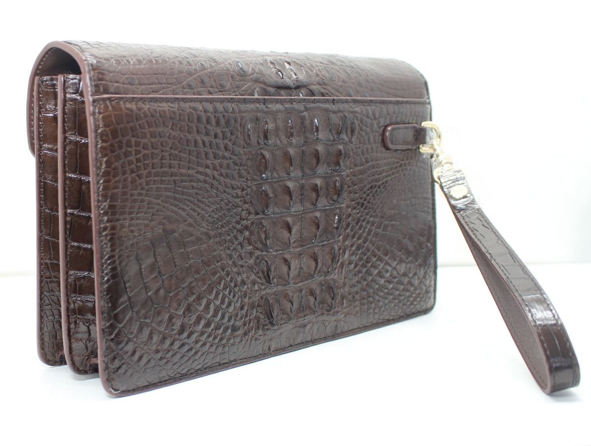 Handmade Crocodile Skin Clutch Wallet Business, Stylish Crocodile Clutch Wallet