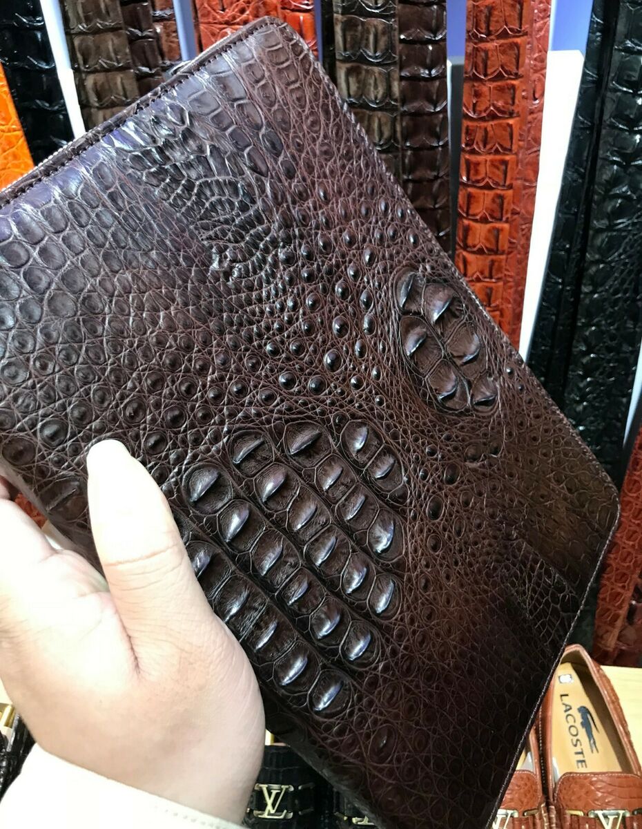 Gennuine Crocodile Leather Handbag Clutch Bag Purse, Clutch Wristlet Wallet