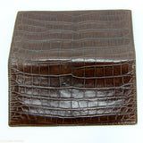 Double Side Handmade Genuine Crocodile Leather Skin MEN Long Wallet Dark Brown