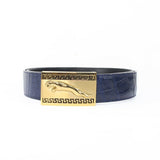 Men's Belt Genuine Crocodile Alligator Skin Leather Belt Handmade, Blue