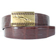 Men's Belt Genuine Crocodile Alligator Skin Leather Belt Handmade, Dark Brown