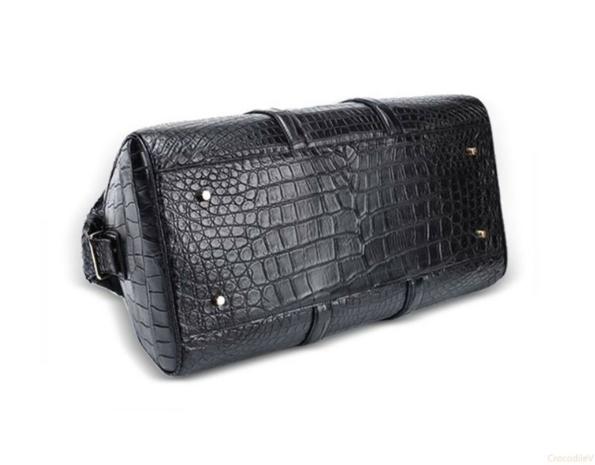 Crocodile Leather Travel Bag Weekender Overnight Duffel Luggage Gym Sports #BM98