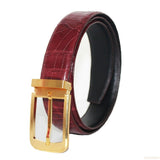 Men's Belt Genuine Crocodile Alligator Skin Leather Belt HANDMADE, Red, W3.5cm  | eBay