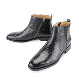 Men’s Handcrafted Alligator Crocodile Leather Chelsea Boots Black