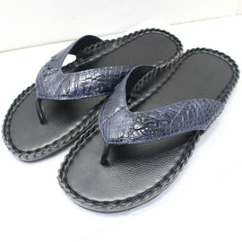Men's Flip-flop Genuine Crocodile Alligator Skin Leather Handmade, Size 7-US13