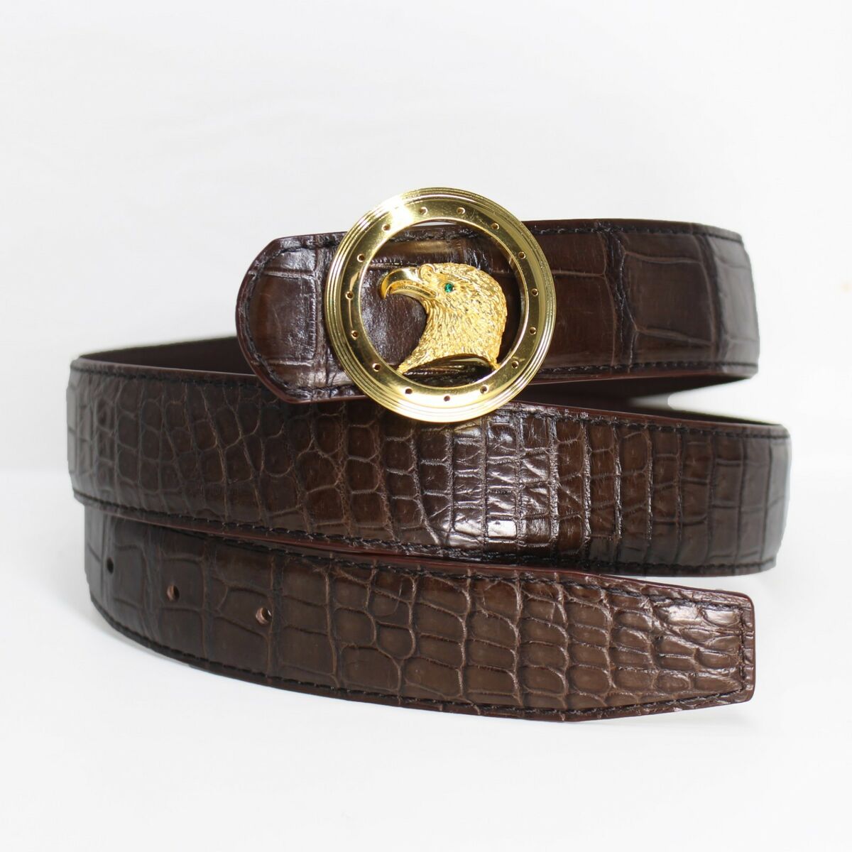 Men's Belt Genuine Crocodile Alligator Skin Leather Belt Handmade,NoJointed#N902