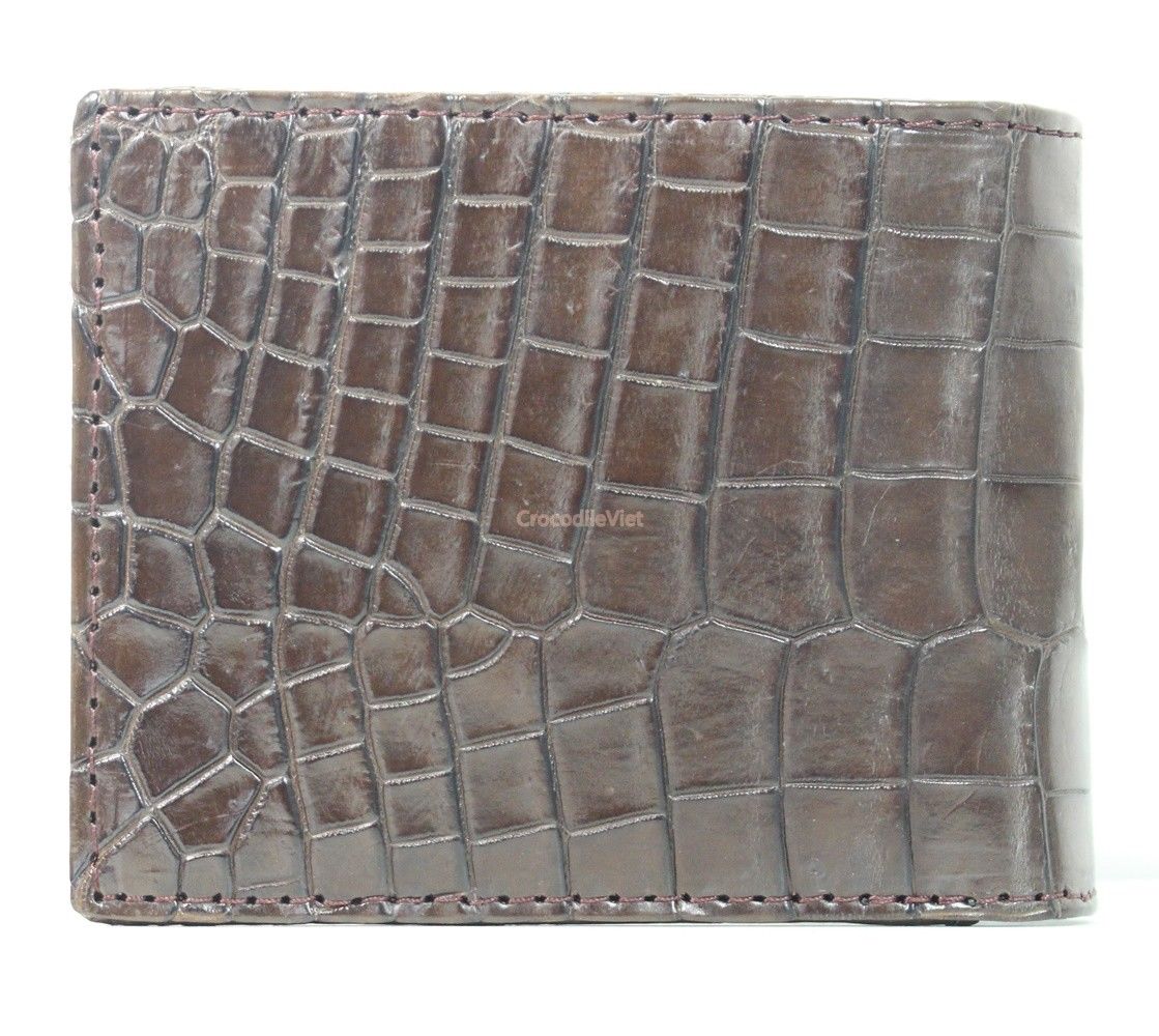Genuine Alligator Skin Men's Bifold Wallet – Double-Side Crocodile Leather – Handmade Luxury Wallet With 10 Card Slots