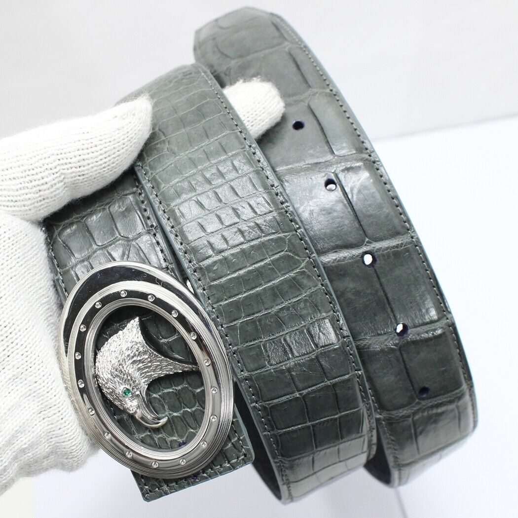 Genuine Alligator Crocodile Belt Skin Leather Men's, W4.0cm, WITHOUT JOINTED  | eBay