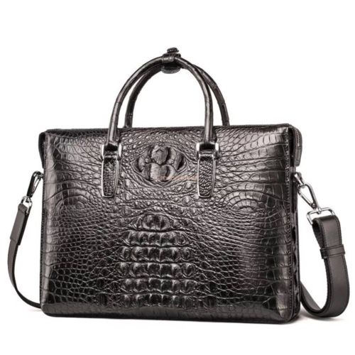 Business Mens Crocodile Leather Briefcase Bag Handbag Laptop Shoulder Bag