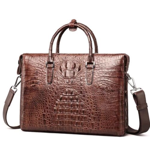 Business Mens Crocodile Leather Briefcase Bag Handbag Laptop Shoulder Bag