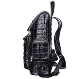 Men’s Genuine Crocodile Skin Backpack, Casual Travel Bag Extra Capacity Casual